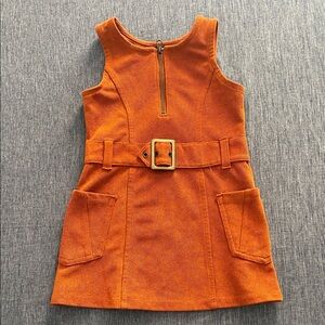 Chic Orange Belted Kids Dress